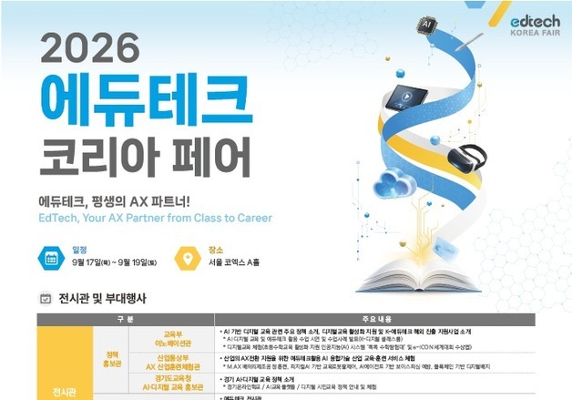 '2026 에듀테크 코리아 페어' 17일 개막…300여개 기업 참여