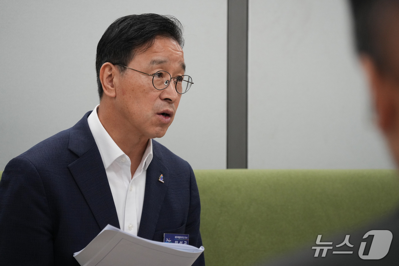 (제주=뉴스1) 오미란 기자 = 위성곤 제주특별자치도지사가 16일 오전 제주도청 기자실에서 출입기자단과 간담회를 하고 있다.(제주특별자치도 제공, 재판매 및 DB 금지) 2026. …