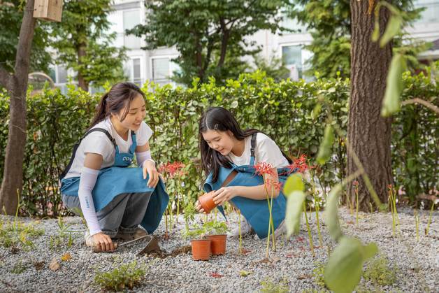 코웨이, 경일초에 '생태숲 3호' 조성…희귀식물 1195본 식재