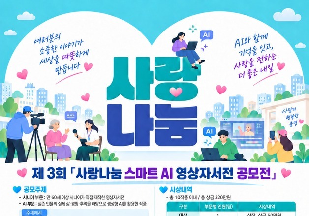 증평군노인복지관 '사랑 나눔 스마트 AI 영상자서전 공모전' 개최