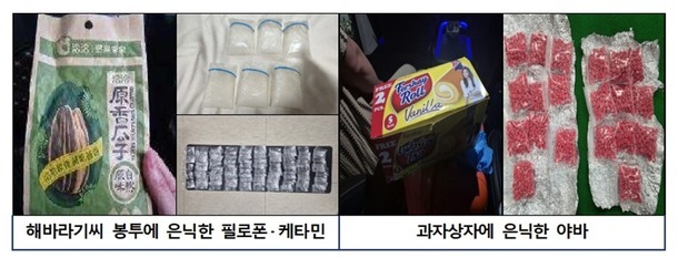 해바라기씨 봉투 열었더니 필로폰이…'60억대' 마약 밀수조직 3곳 적발
