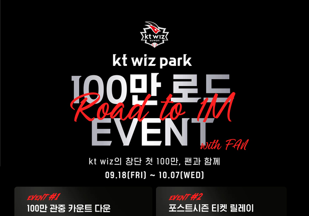 프로야구 KT, 창단 첫 100만 관중 눈앞…'골든 티켓' 주인공은?