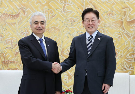 파티 비롤 국제에너지기구(IEA) 사무총장 접견하는 이재명 대통령