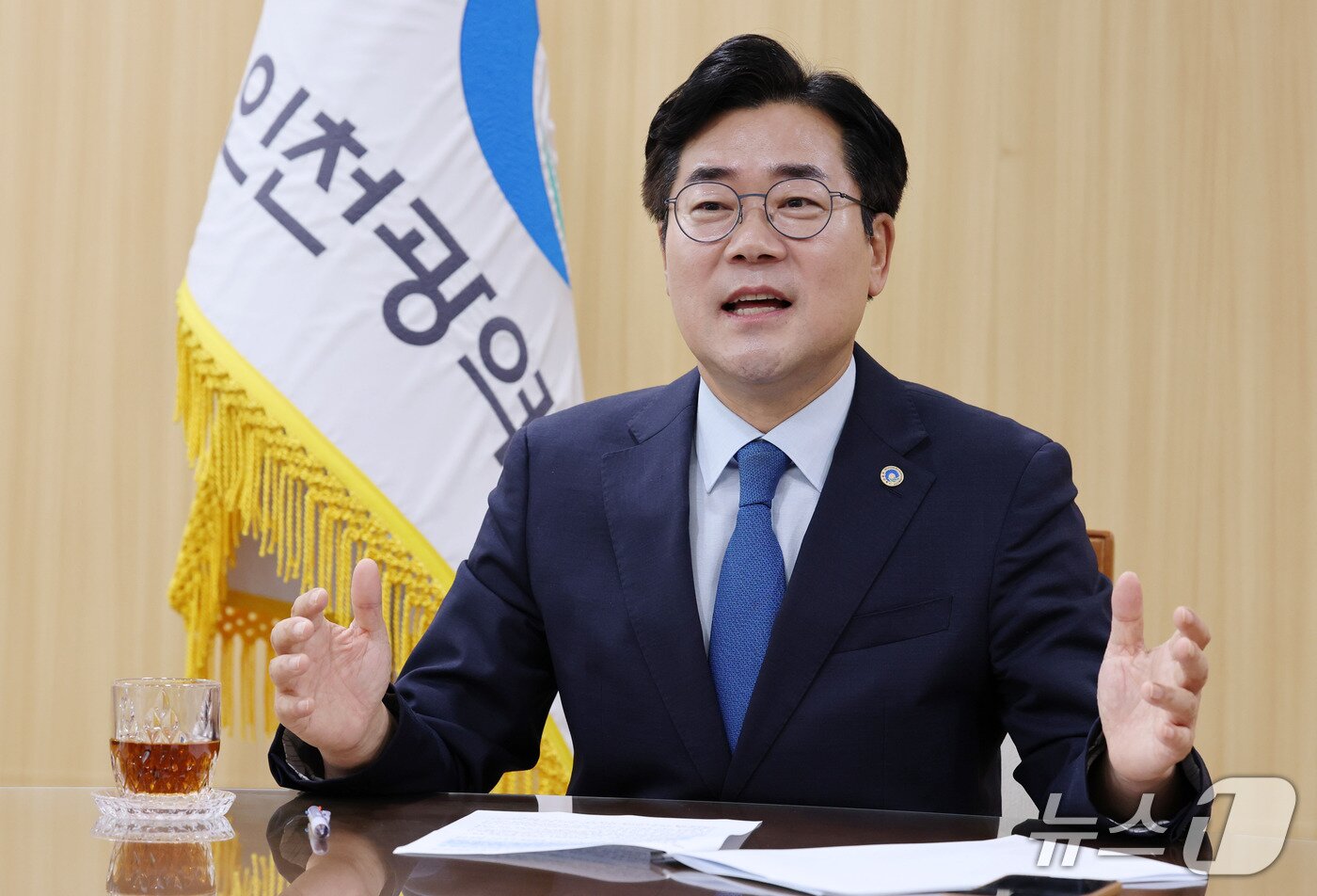 본문 이미지 - 박찬대 인천시장 인터뷰. ⓒ 뉴스1 박세연 기자