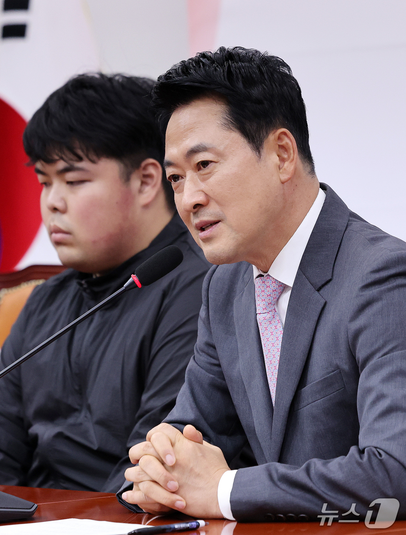 (서울=뉴스1) 박지혜 기자 = 장동혁 국민의힘 대표가 17일 서울 여의도 국회에서 열린 ‘수시 원서접수 먹통 사태 긴급 간담회’에서 발언하고 있다. 2026.9.17/뉴스1
