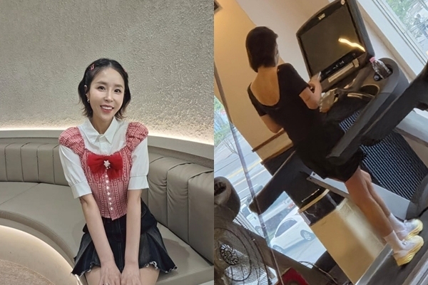 신지, 42㎏ 늘씬 몸매 비결 공개…러닝머신 인증 "오운완" [N샷]