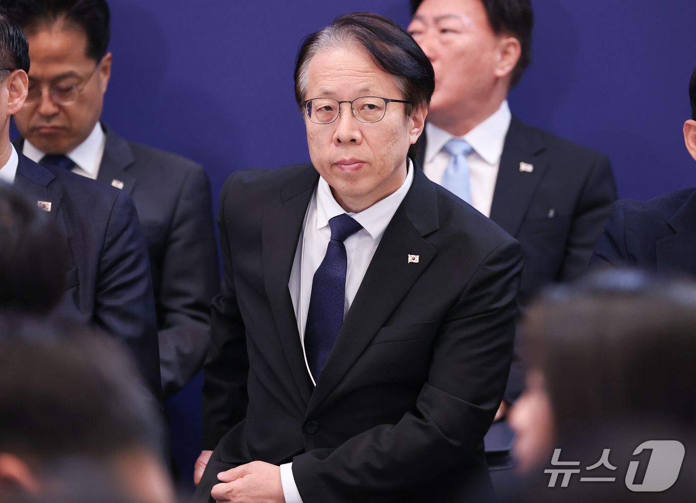 (서울=뉴스1) 허경 기자 = 조성주 인사수석이 18일 청와대 영빈관에서 열린 이재명 대통령 현안 기자회견에 참석해 있다. (청와대통신사진기자단) 2026.9.18/뉴스1