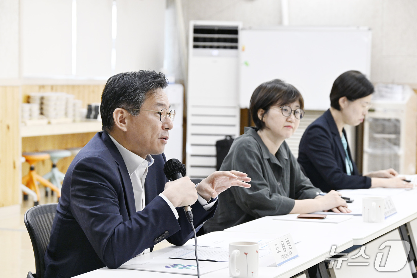 (서울=뉴스1) = 조용범 기획예산처 차관이 18일 오전 서울 구로구 구로구가족센터에서 열린 집행점검 사업 간담회에서 인사말을 하고 있다. (기획예산처 제공. 재판매 및 DB 금지 …