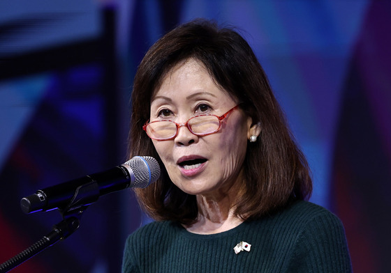 기조연설하는 미셸 스틸 미국 대사