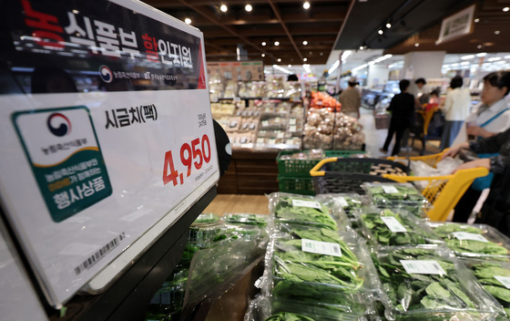 가격 급등한 시금치, 할인해도 '비싸네'