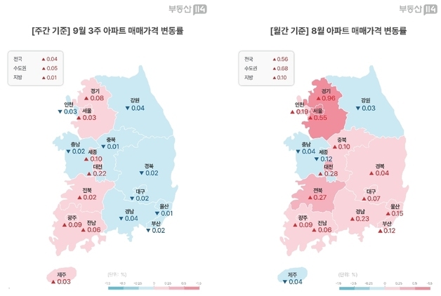 9월 셋째 주 서울 집값 0.03% 상승…전세는 0.17% 올라