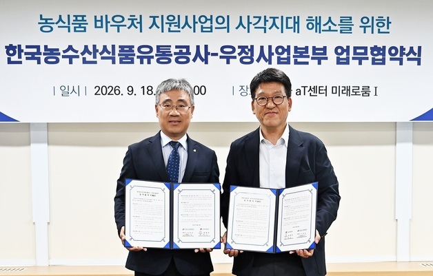 집배원이 농식품 바우처 신청 돕는다…우본·aT 맞손