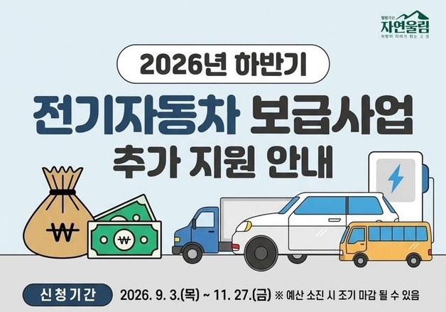 괴산군, 2026년 전기차 구매보조금 32대 추가 지원