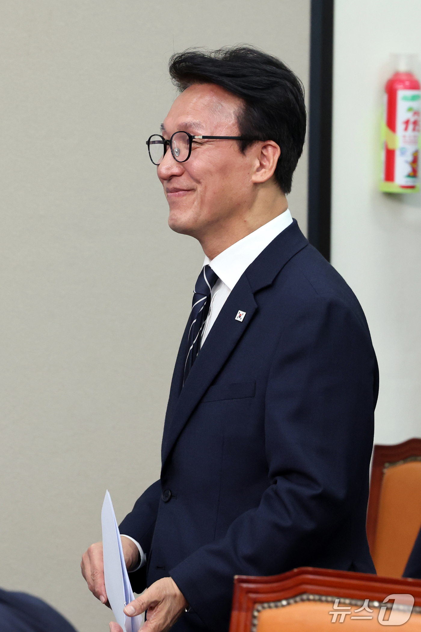 (서울=뉴스1) 황기선 기자 = 김민석 더불어민주당 대표가 20일 오전 서울 여의도 국회에서 열린 개헌추진단 출범 기자 간담회에 참석하고 있다.  2026.9.20/뉴스1