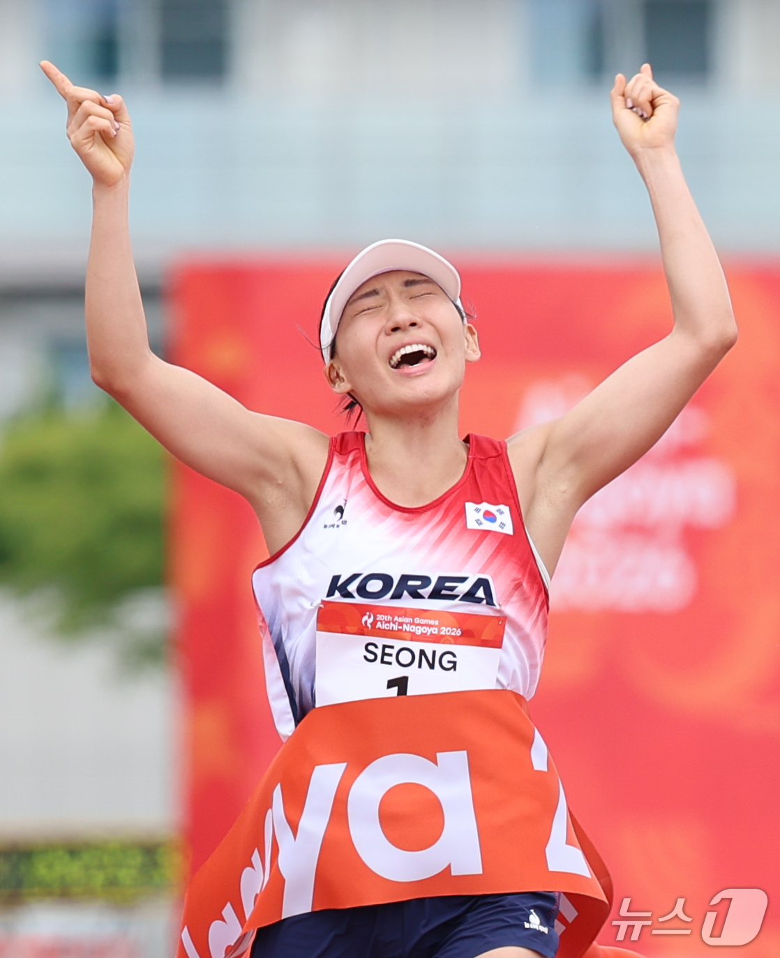 (안조(일본)=뉴스1) 안은나 기자 = 대한민국 성승민이 20일 일본 안조 스포츠 파크에서 열린 2026 아이치·나고야 아시안게임 근대 5종 개인전 여자 결승전에서 금메달을 확정짓 …