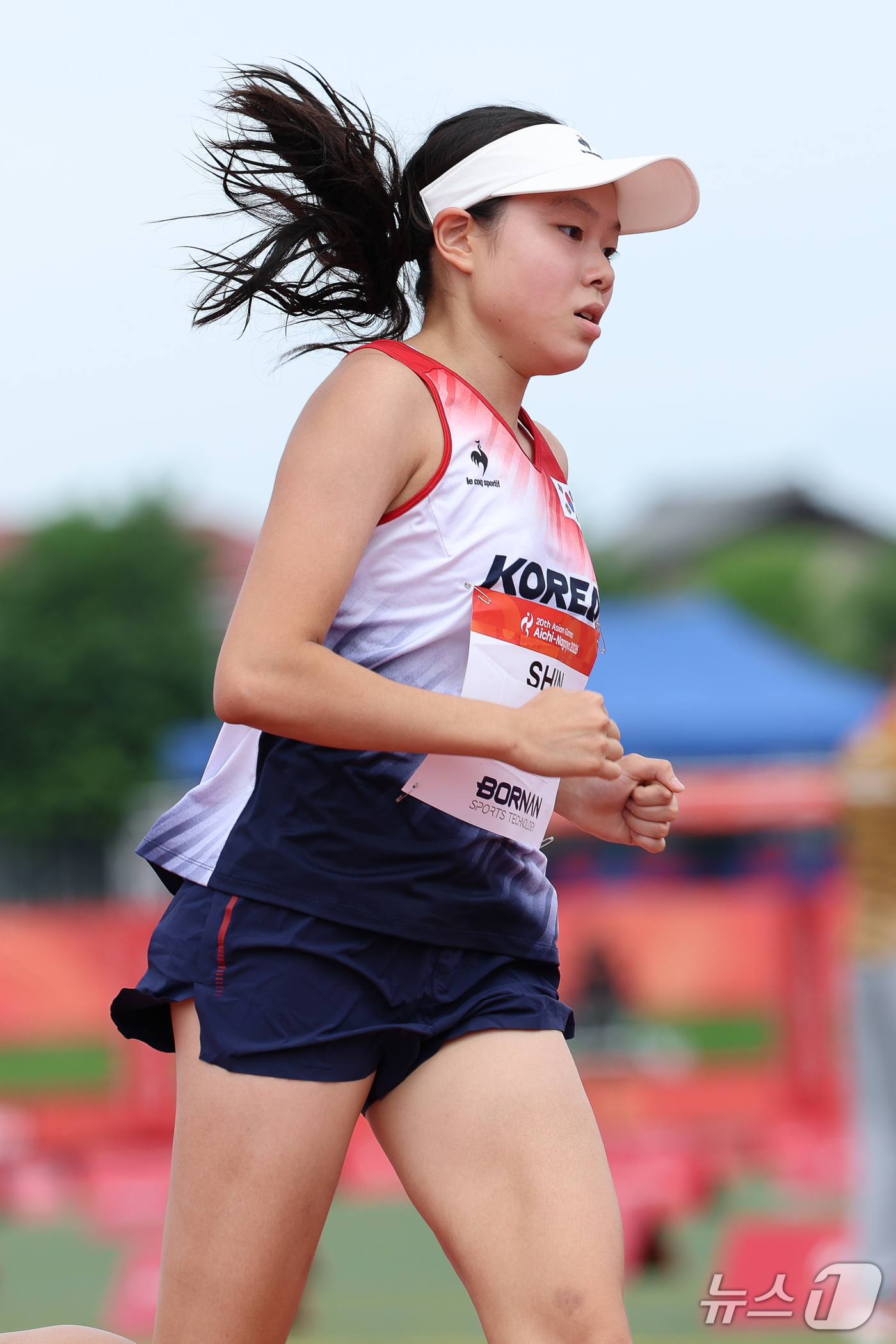 (안조=뉴스1) 안은나 기자 = 대한민국 신수민이 20일 일본 안조 스포츠 파크에서 열린 2026 아이치·나고야 아시안게임 근대 5종 개인전 여자 결승전 레이저런에서 힘차게 달리고 …