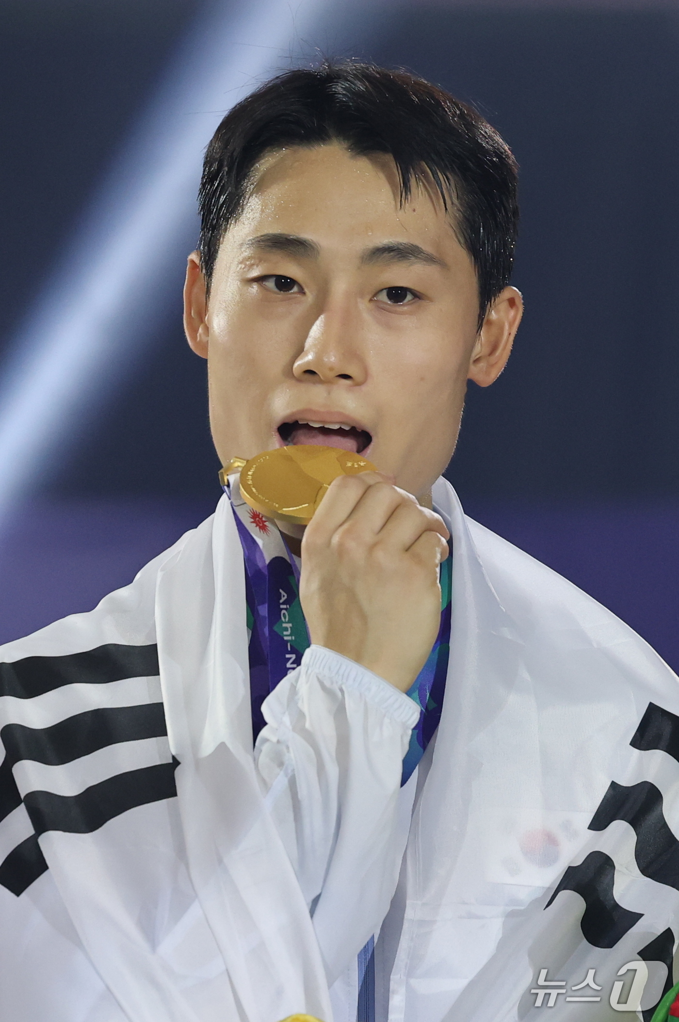 (나고야=뉴스1) 안은나 기자 = 한국 테크볼 사상 첫 국제종합스포츠대회 메달리스트가 된 이준석이 20일 일본 나고야 히가시 스포츠센터에서 열린 2026 아이치·나고야 아시안게임 …