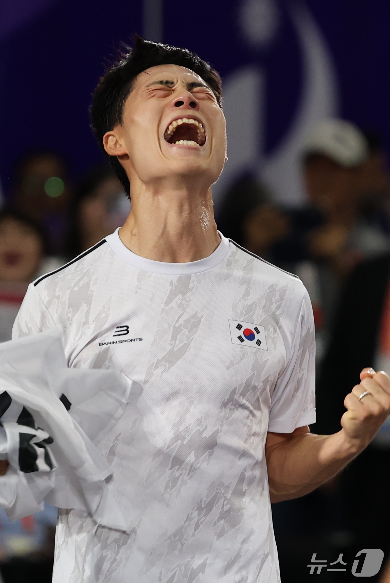 (나고야=뉴스1) 안은나 기자 = 한국 테크볼 사상 첫 국제종합스포츠대회 메달리스트가 된 이준석이 20일 일본 나고야 히가시 스포츠센터에서 열린 2026 아이치·나고야 아시안게임 …