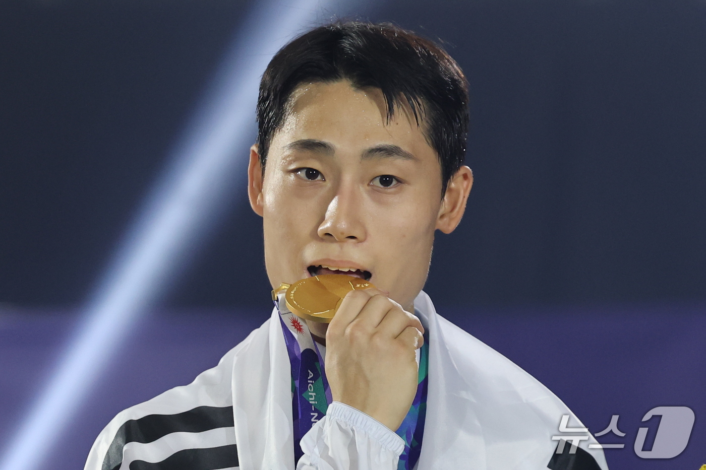 (나고야=뉴스1) 안은나 기자 = 한국 테크볼 사상 첫 국제종합스포츠대회 메달리스트가 된 이준석이 20일 일본 나고야 히가시 스포츠센터에서 열린 2026 아이치·나고야 아시안게임 …