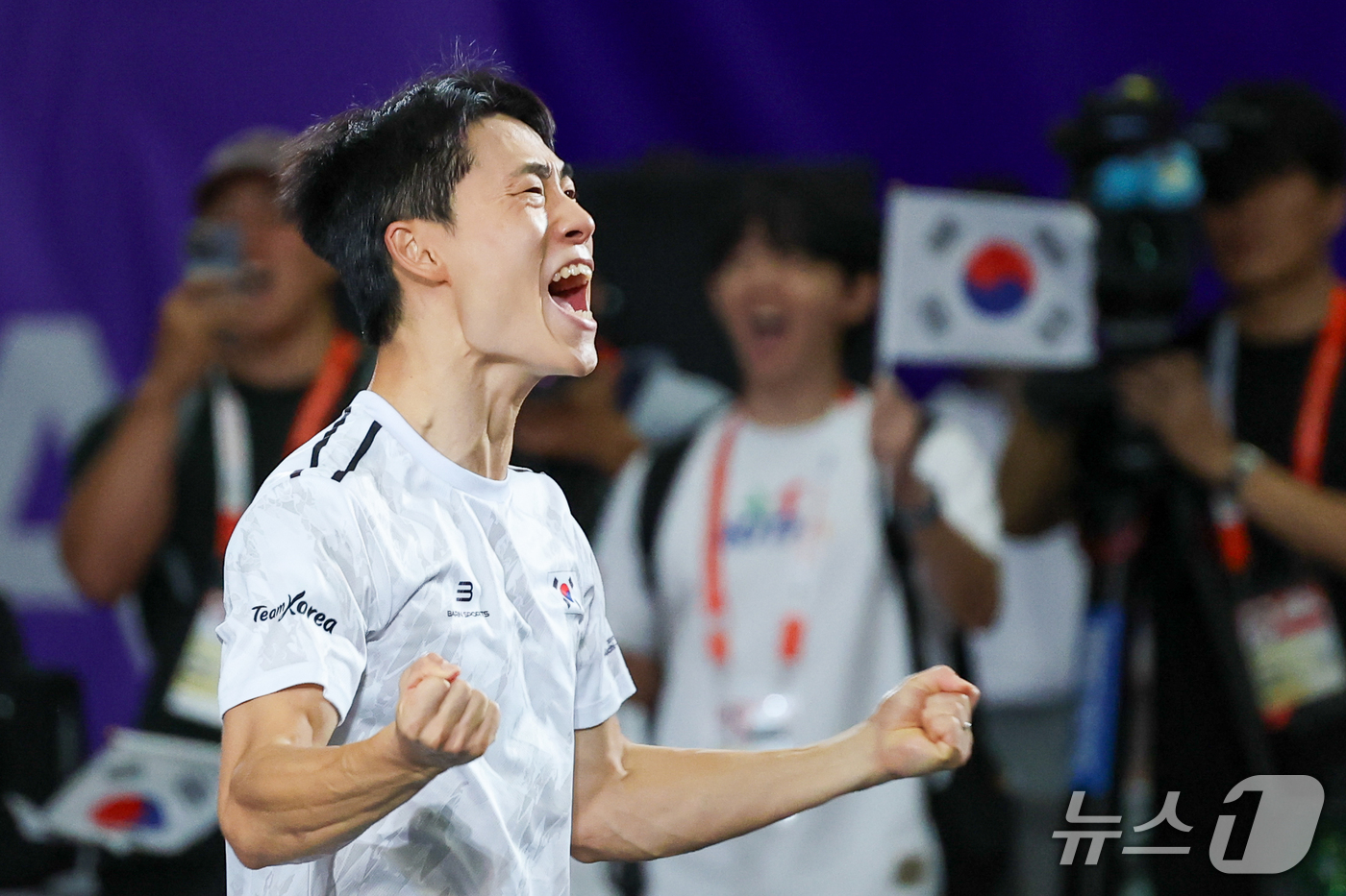 (나고야=뉴스1) 안은나 기자 = 한국 테크볼 사상 첫 국제종합스포츠대회 메달리스트가 된 이준석이 20일 일본 나고야 히가시 스포츠센터에서 열린 2026 아이치·나고야 아시안게임 …