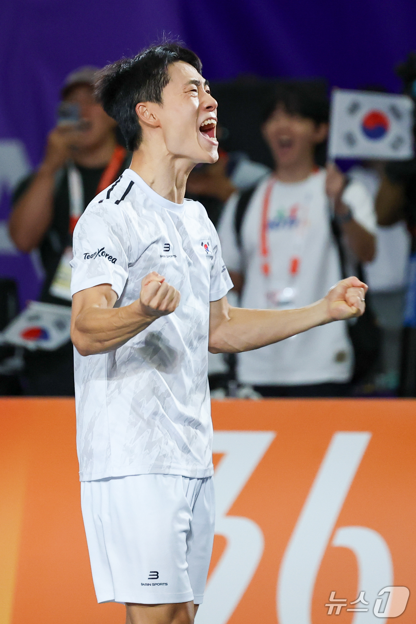 (나고야=뉴스1) 안은나 기자 = 한국 테크볼 사상 첫 국제종합스포츠대회 메달리스트가 된 이준석이 20일 일본 나고야 히가시 스포츠센터에서 열린 2026 아이치·나고야 아시안게임 …
