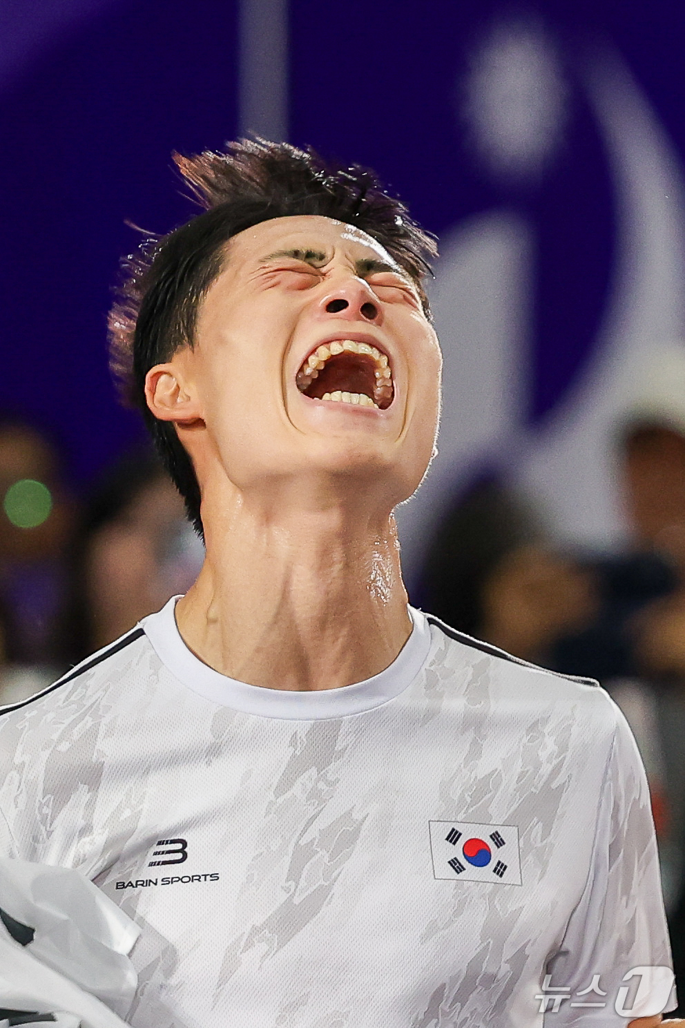 (나고야=뉴스1) 안은나 기자 = 한국 테크볼 사상 첫 국제종합스포츠대회 메달리스트가 된 이준석이 20일 일본 나고야 히가시 스포츠센터에서 열린 2026 아이치·나고야 아시안게임 …