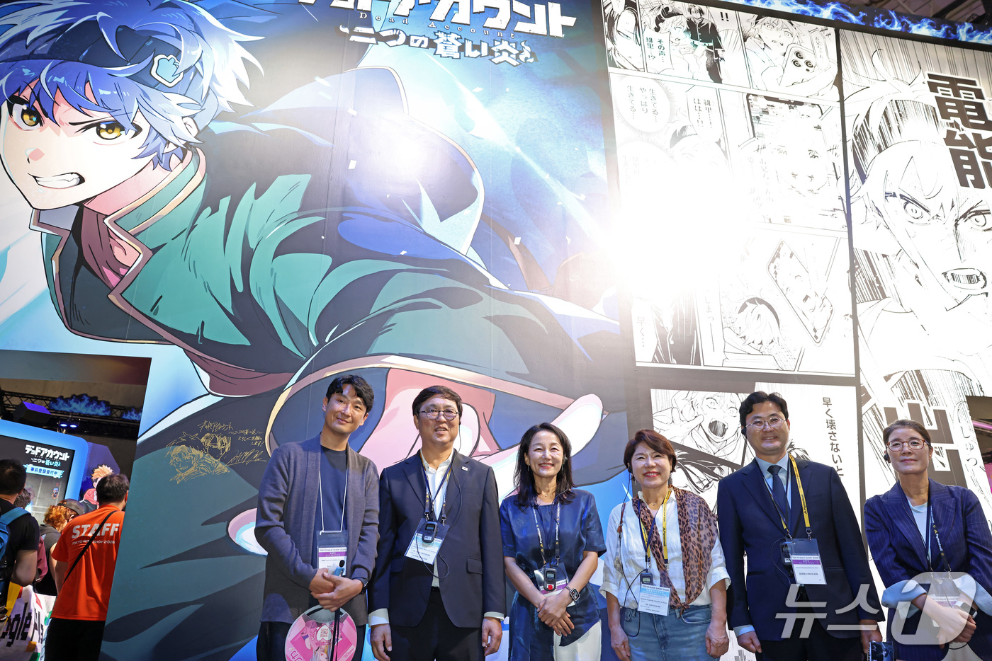 (서울=뉴스1) = 최휘영 문화체육관광부 장관이 20일 일본 지바현 마쿠하리 멧세에서 열린 도쿄게임쇼 2026 현장을 찾아 국회 문체위 이재정 위원장, 이정문, 조은희 위원과 함께 …