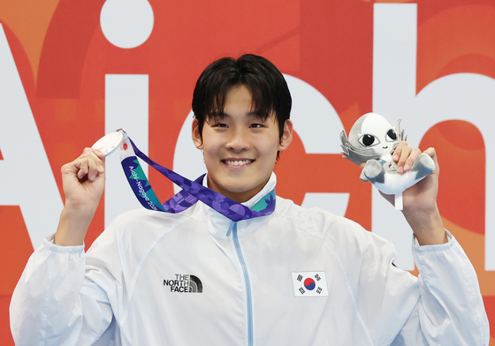 김영범, 100m 자유형 은메달