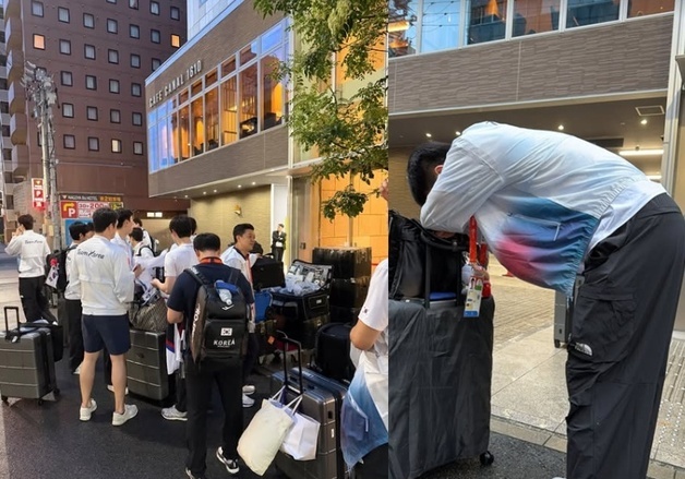금메달 농구 대표팀 또 '버스 노쇼'…귀국 짐 싸들고 길바닥에 털썩