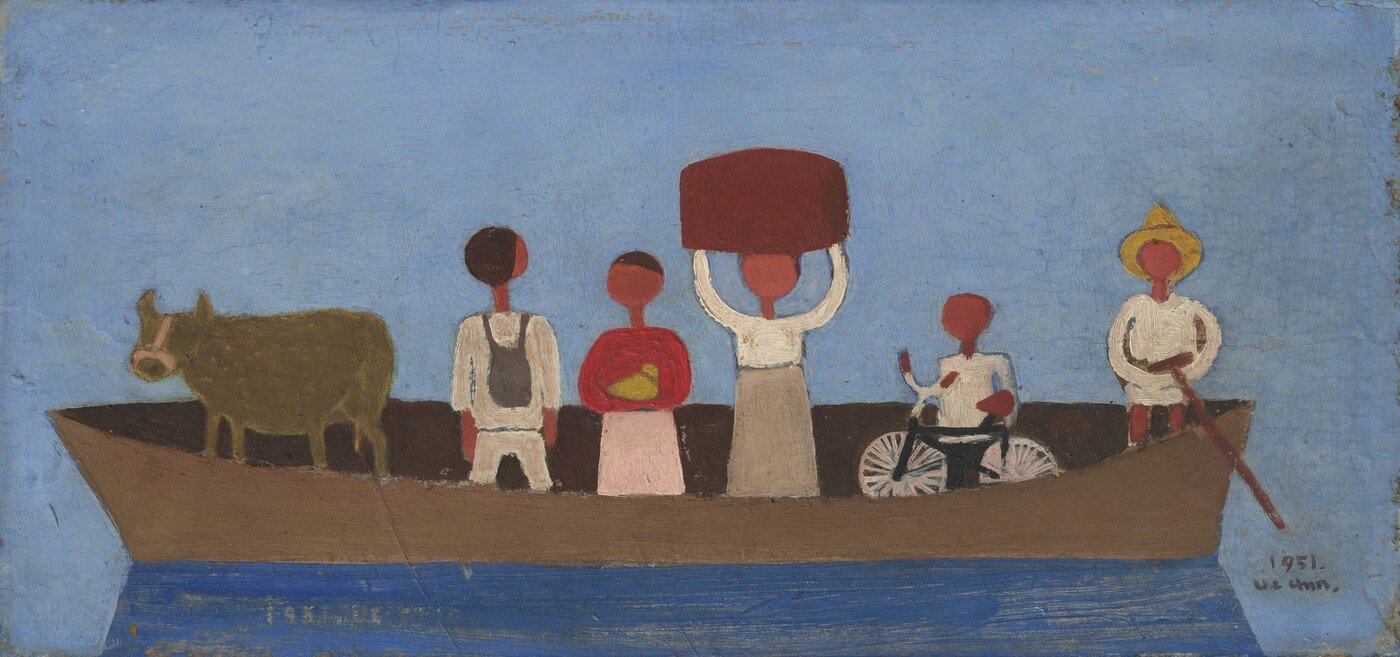 본문 이미지 - 장욱진, '나룻배'. 1951, 13.7×21.5cm, 국립현대미술관.ⓒ장욱진 재단