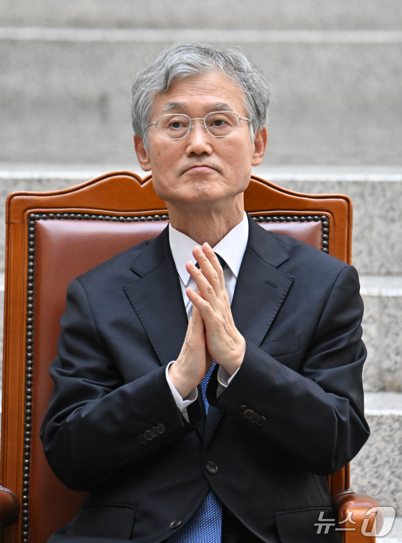 (서울=뉴스1) 이광호 기자 = 조희대 대법원장이 21일 오후 서울 서초구 대법원에서 열린 김성수 대법관 취임식에 참석해 있다. (공동취재) 2026.9.21/뉴스1