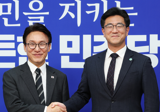 김민석, 오준호 기본소득당 신임 대표 접견