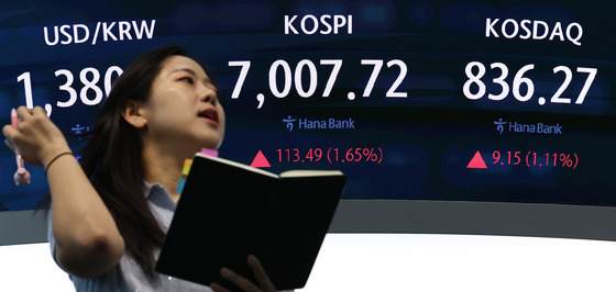 코스피, 7000선 탈환…코스닥도 상승 마감