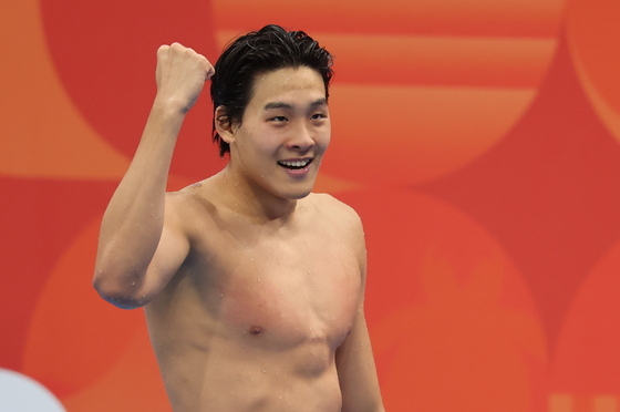 김영범, 자유형 50m '금메달 환호'
