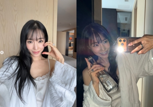 티파니, 가녀린 어깨 드러낸 슬립 원피스…♥변요한도 '좋아요' [N샷]