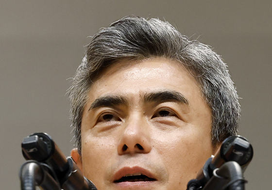 취임사 하는 강신철 신임 국방부장관