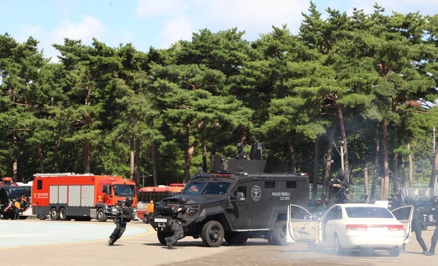 울산경찰, 문수축구장서 대테러 훈련