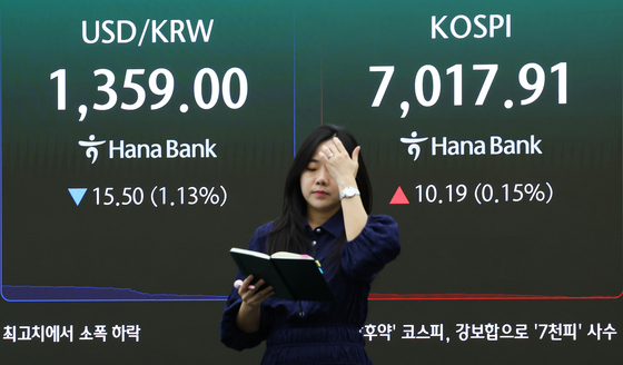 코스피, 강보합으로 '7천피' 사수