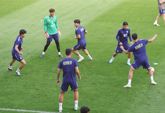 코리아풋볼파크에서 훈련하는 한국 축구대표팀