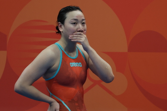 '배영 200m 결승 4위' 이은지, 아쉬움 가득