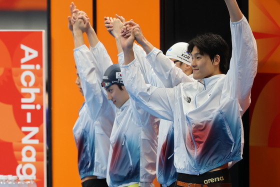 남자 400m 혼계영  결승 경기 나선 한국 대표팀