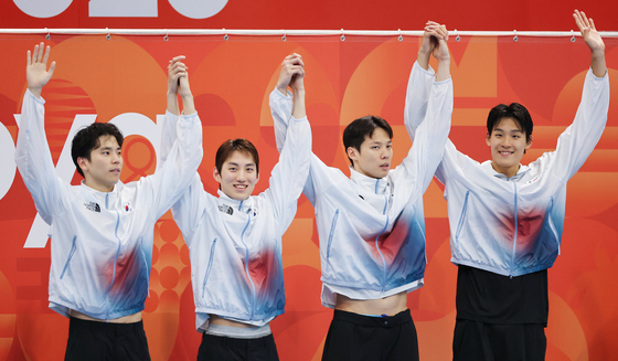 韓 남자 수영 혼계영 400m 대표팀, 값진 동메달 수확