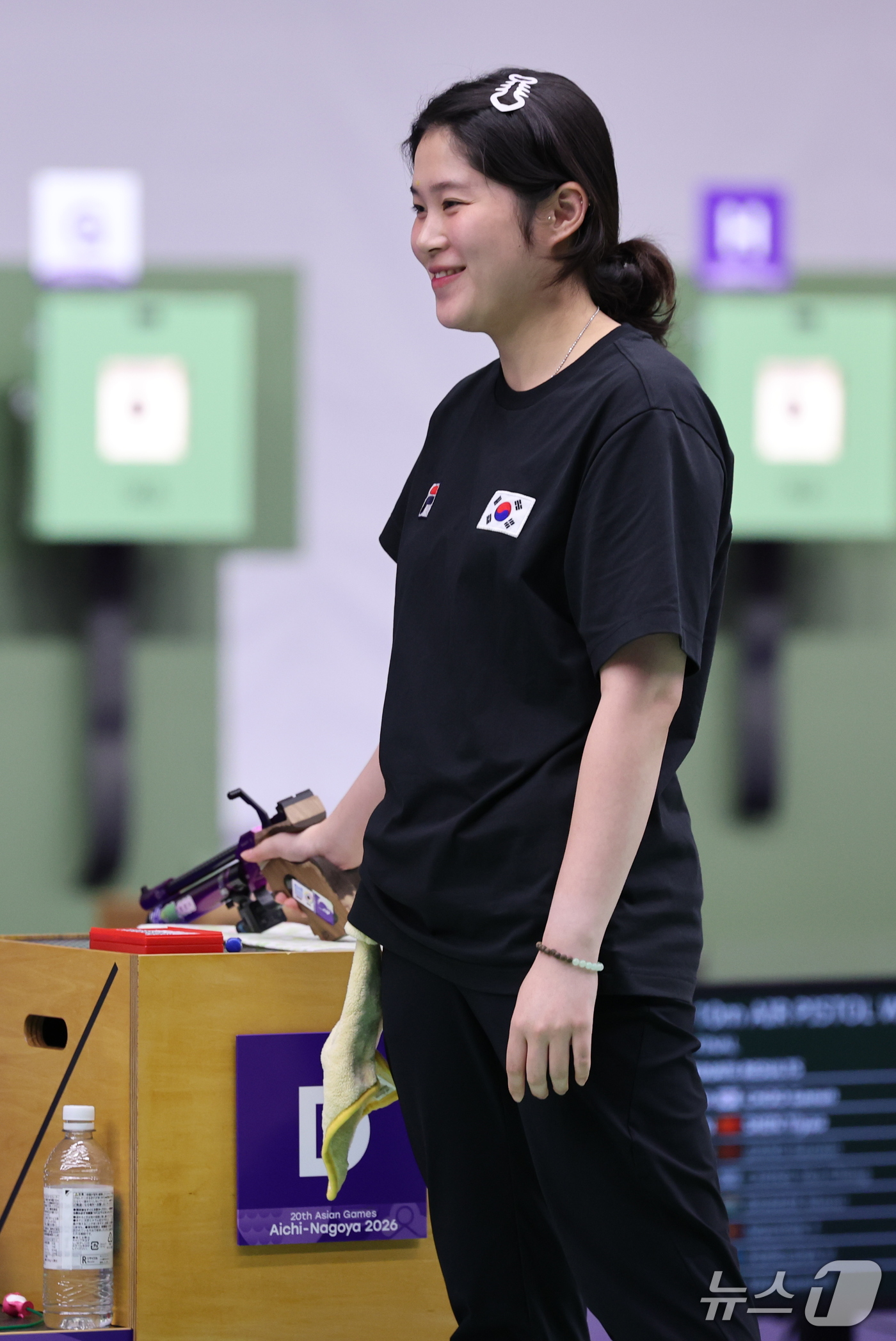 (도요타=뉴스1) 안은나 기자 = 대한민국 추가은이 23일 일본 도요타시 아이치현 종합사격장에서 열린 2026 아이치·나고야 아시안게임 사격 여자 10m 공기권총 개인전 결선에서 …