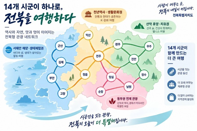 민선 9기 전북도, 14개 시군 잇는 '관광'에서 인구 소멸 해법 모색