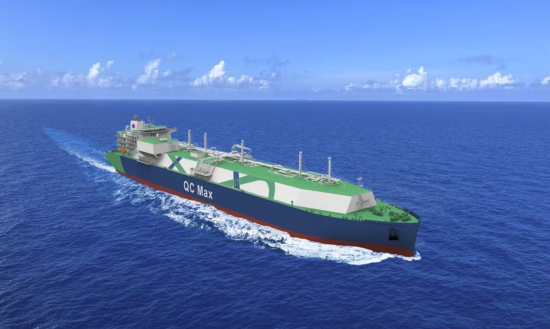 본문 이미지 - 중국 후둥중화조선이 공개한 초대형 액화천연가스(LNG) 운반선 조감도. (후둥중화조선 제공) 