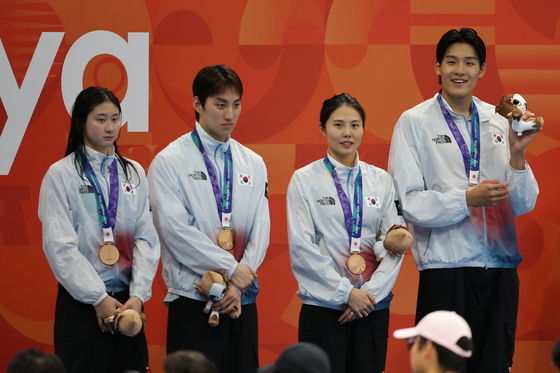 수영 혼성 혼계영 400m 동메달 획득