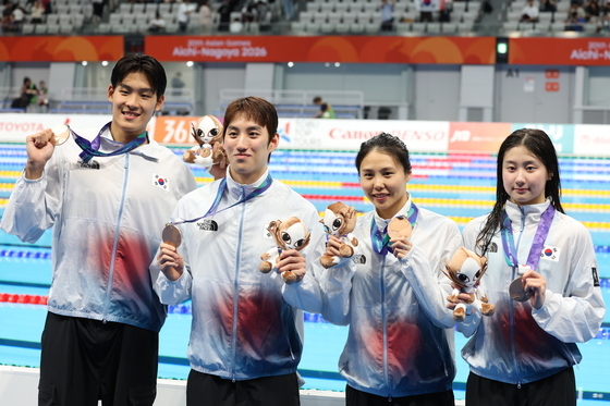 동메달 든 김영범·최동열·안세현·김승원