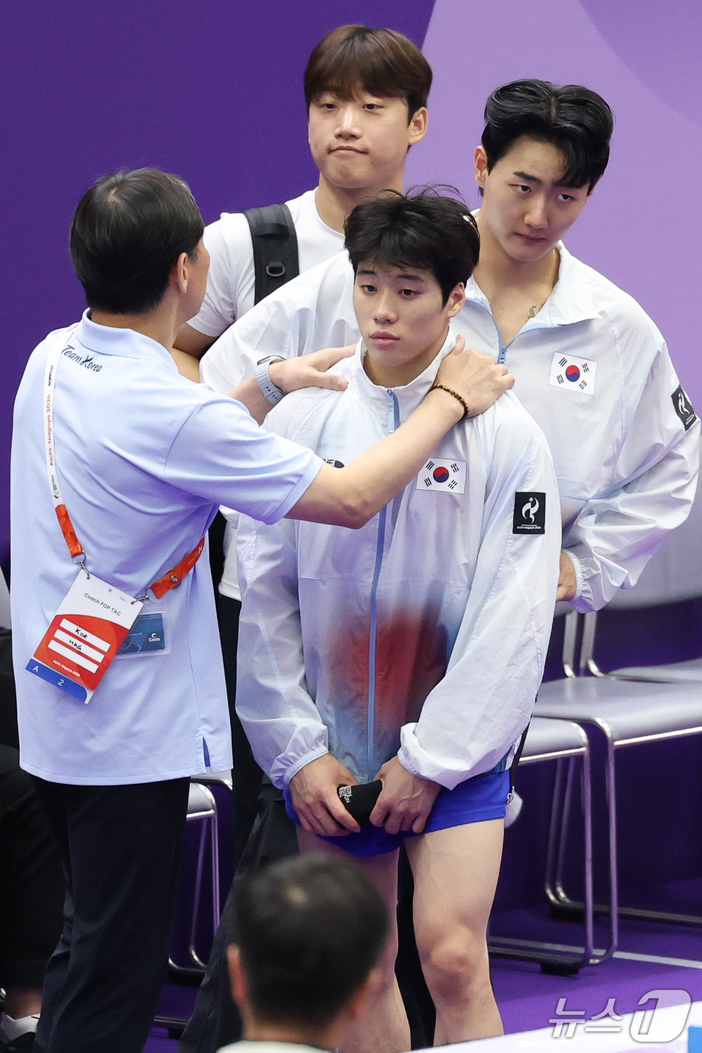 (나고야=뉴스1) 안은나 기자 = 대한민국 류성현, 김재호가 24일 일본 나고야시 종합체육관에서 열린 2026 아이치·나고야 아시안게임 기계체조 남자 마루운동 개인전 결선에서 각각 …