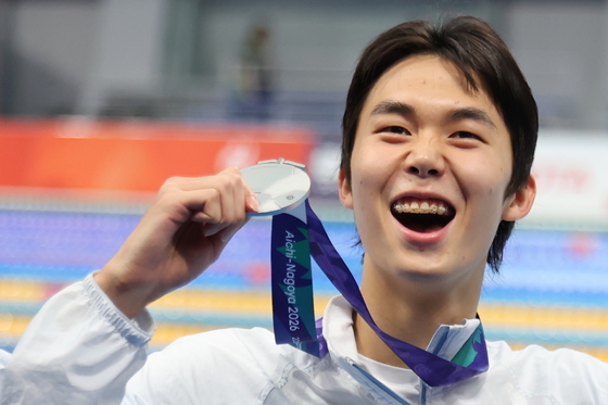 '800m 銀' 김준우 "우민이 형과의 약속 지킬 수 있어 기뻐"[AG]