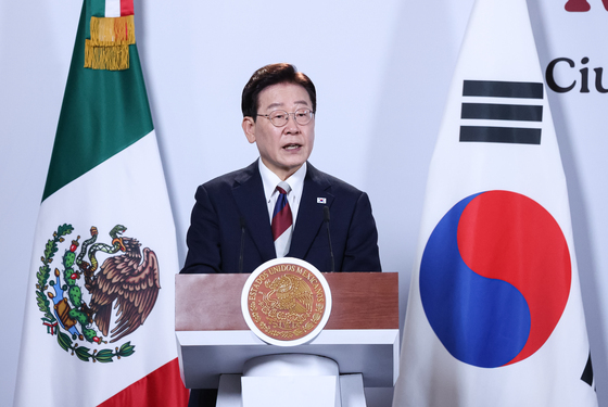 이재명 대통령 '한·멕시코 공동언론발표'